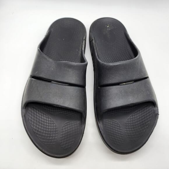 Oofos Ooahh Black Recovery Slide Sandals Men\'s 14-16 Slip On Open Toe Comfort‎ main image 5